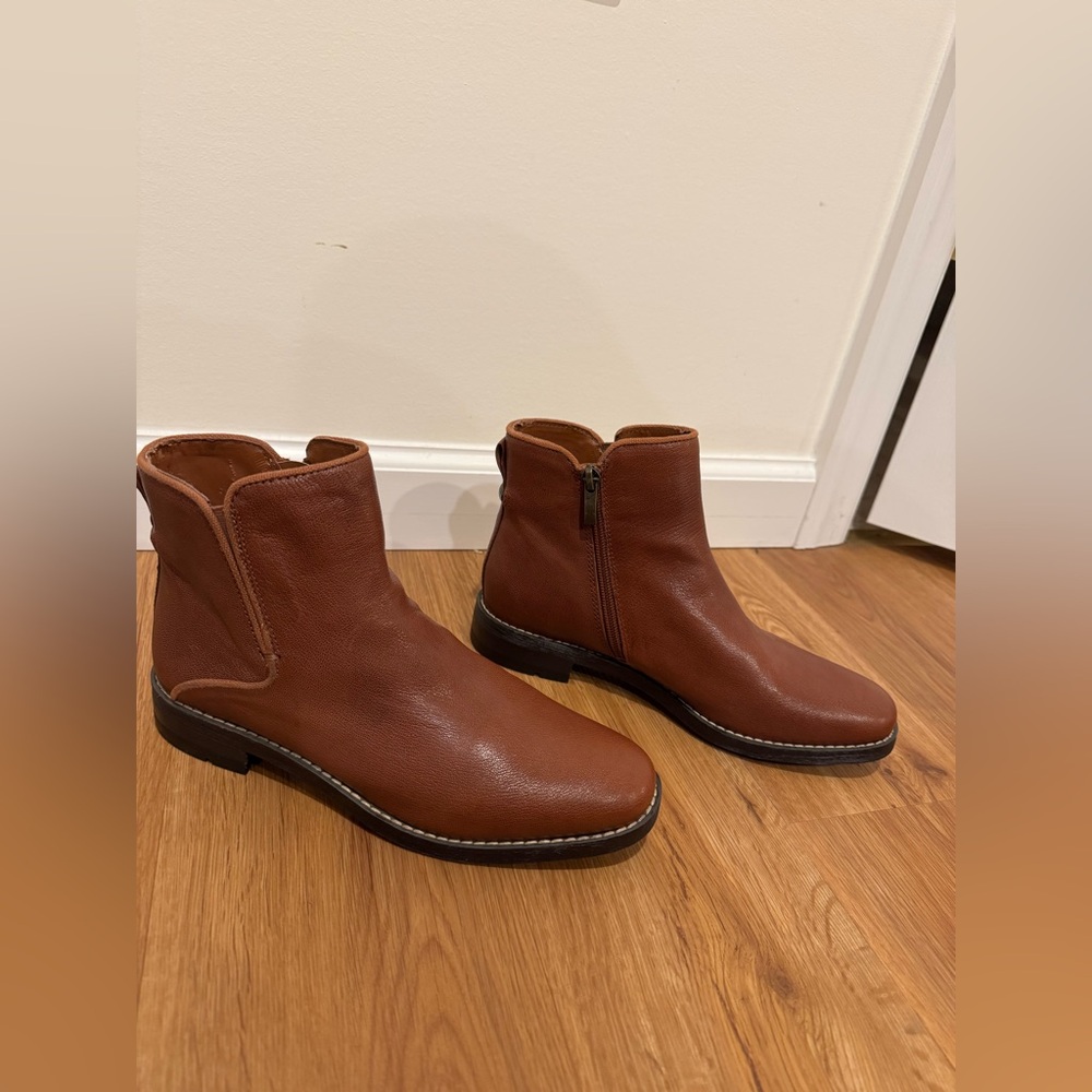 Franco Sarto Women’s Leather Marcus Ankle Bootie - Cognac